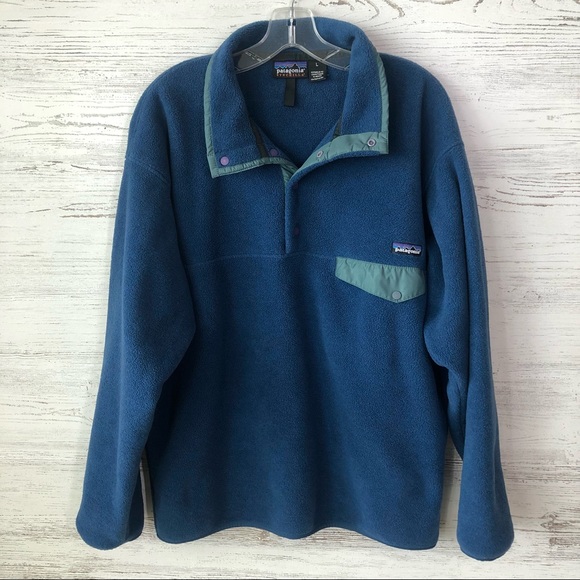 Patagonia Other - PATAGONIA Synchilla Snap-T Pullover Fleece Jacket L Navy Green